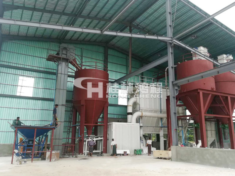 东南亚1250目超细碳酸钙粉磨HCH碳酸钙超细环辊磨项目