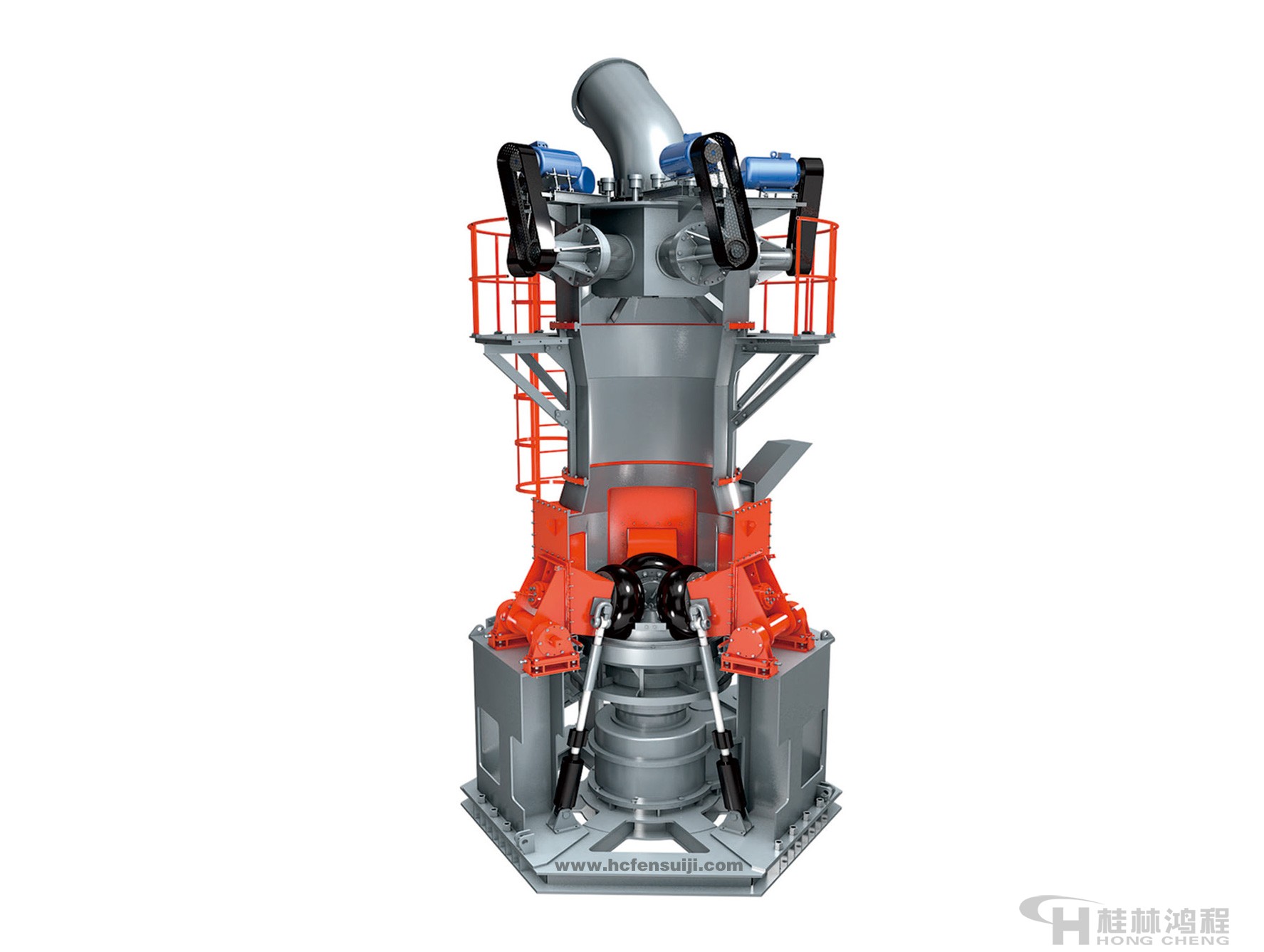 矿石磨机HLMX细粉立式磨粉机超细立磨剖面图
