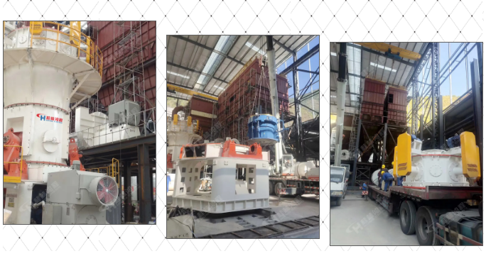 三台HLMX1700碳酸钙超细立磨运抵安装现场