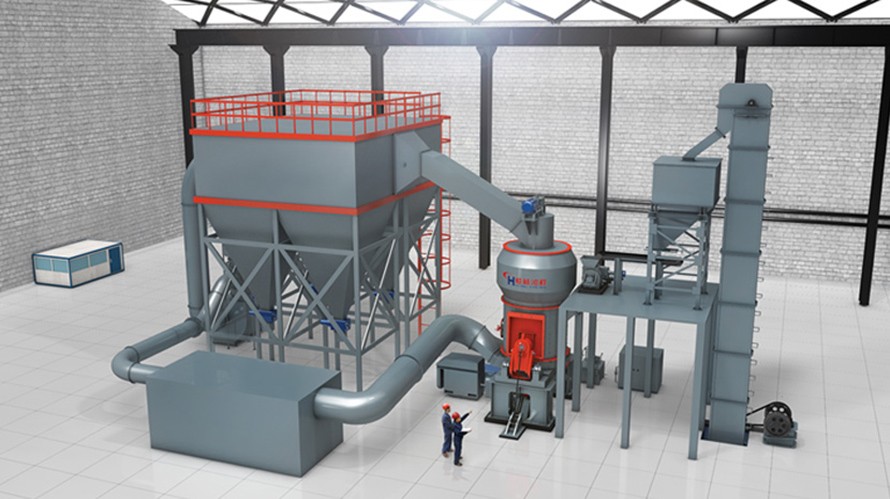 水泥中的锰渣粉生产工艺流程（HLM锰渣磨粉机）