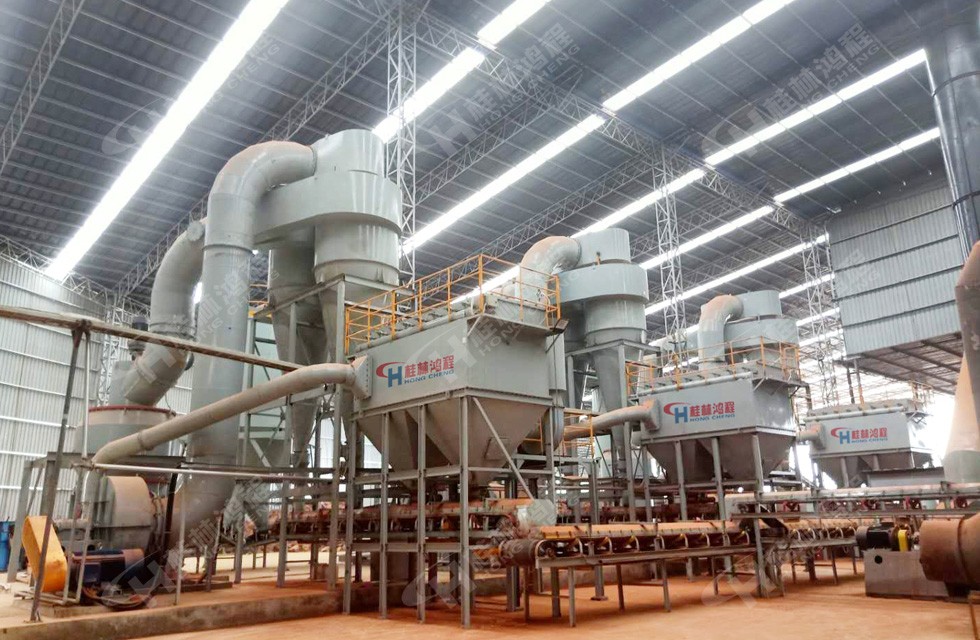 页岩磨粉机3台HC1900摆式磨粉机页岩烧结瓦用粉体250目D90